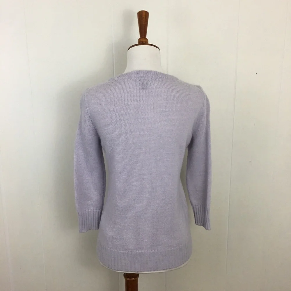 J.‎ Crew Jeweled Cluster Sweater Women’s XXS Lavender Crew Neck Long Sleeve